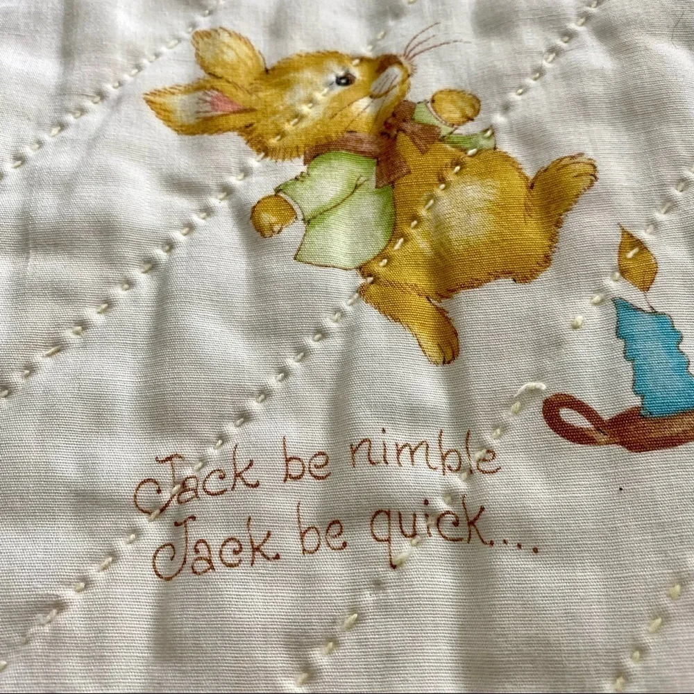 Vintage Handmade Quilted Blanket Twin Size 63x80